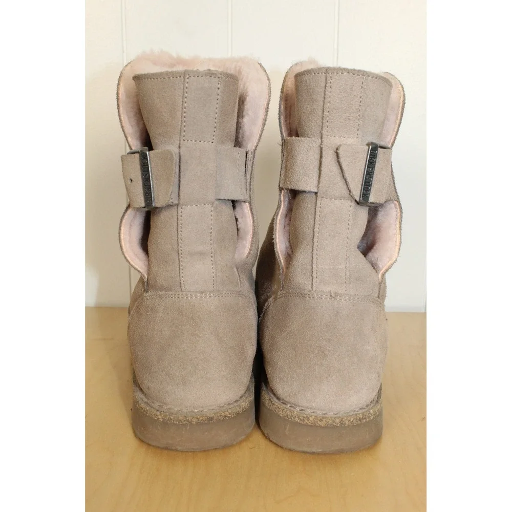 Birkenstock Uppsala Shearling Suede Leather in Desert Dust Gray Taupe Size 42/10